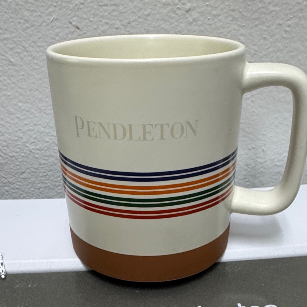 Pendleton Cream Mug with Colorful Stripes